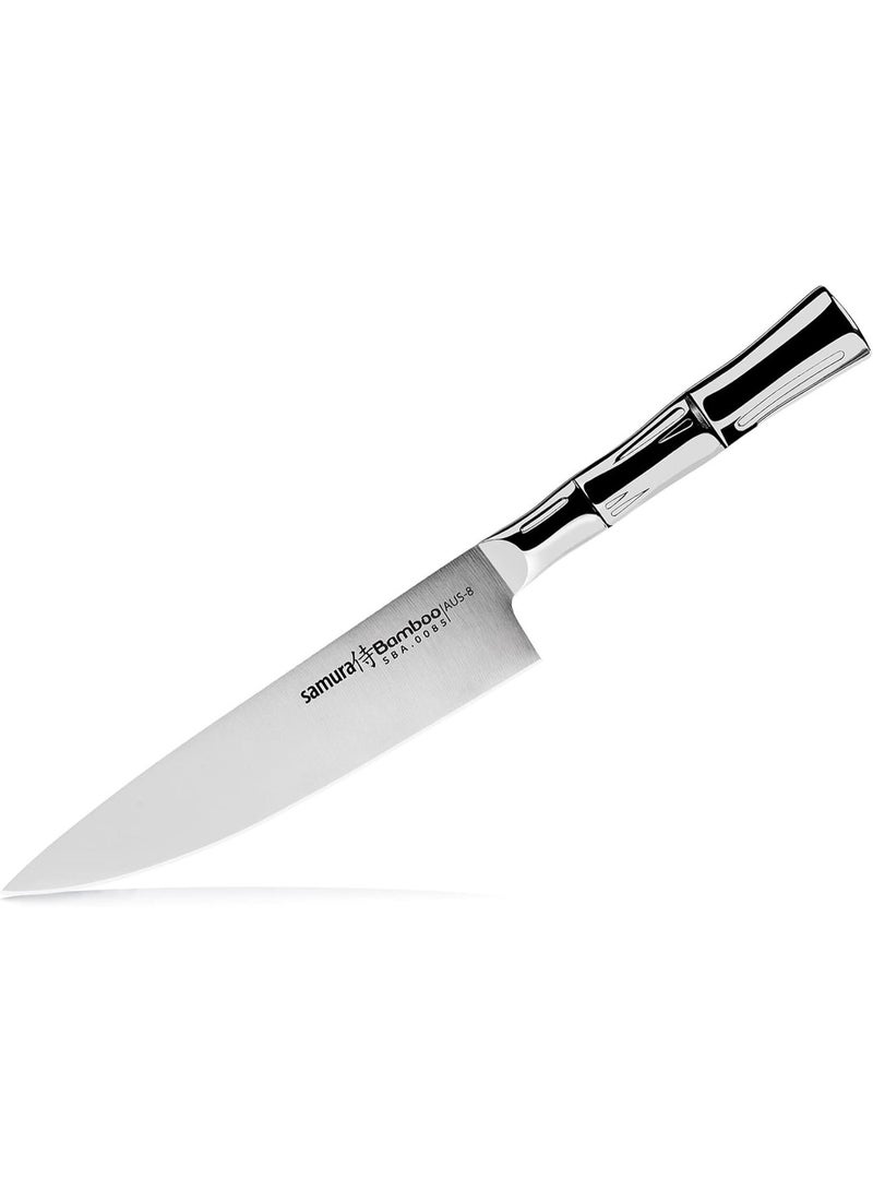 SAMURA BAMBOO Kitchen Knife Set of 3 | Japanese AUS‑8 Stainless Steel |  Chef  cm, Utility 15 cm & Paring 8 cm Blades Blades | Full‑Metal Bamboo Handle | Lightweight Professional Chef Knife Gift Set for Home - Image 4
